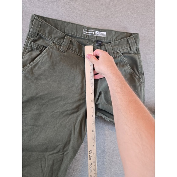 Carhartt Pants Mens 31x30 Green Rugged Flex Relaxed Canvas Work Wear BN2291-M - Picture 12 of 14